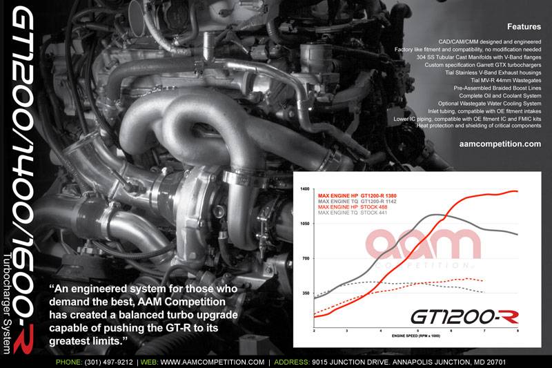 AAM Competition R35 GT-R GT1200-R Turbocharger System - Gen II Garrett GTX 13