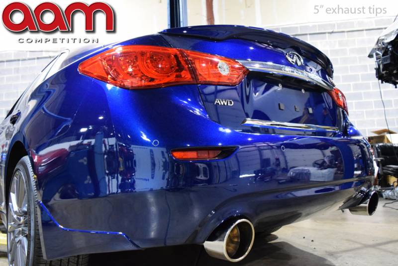 AAM Competition Q50/Q60 3.0T Resonated Short Tail Exhaust Systwm W/ 4&quot; Titanium Tips 9
