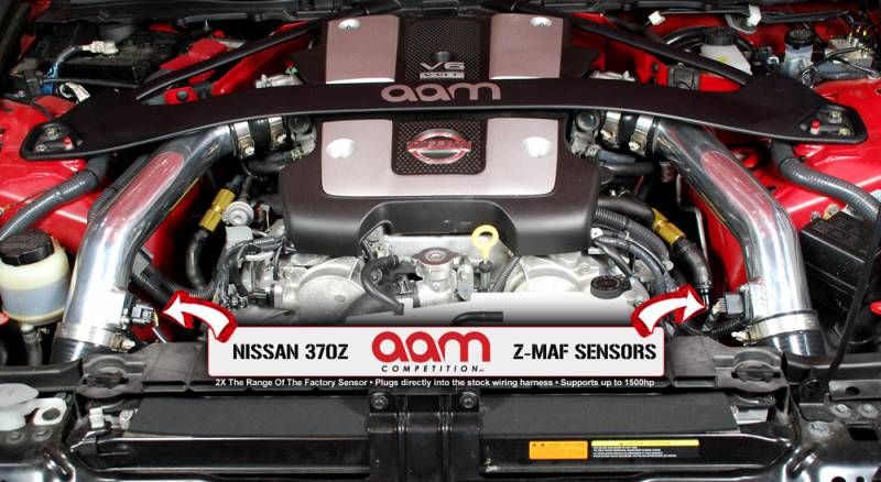 AAM Competition GT-R / 370Z / 350Z R-MAF Sensor (GT-R requires two) on 370Z Twin Turbo