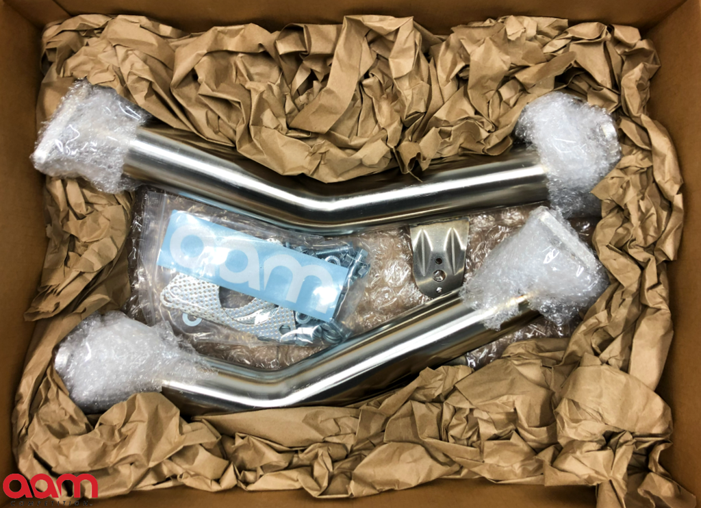 AAM Competition Q50 3.0t 2.5" to 3" Non-Resonated Lower Downpipes