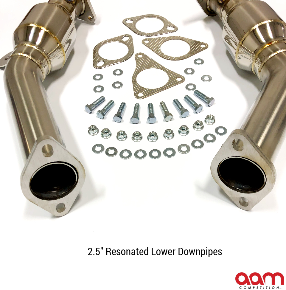 AAM Competition Q50/Q60 3.0t 2.5" Resonated Lower Downpipes