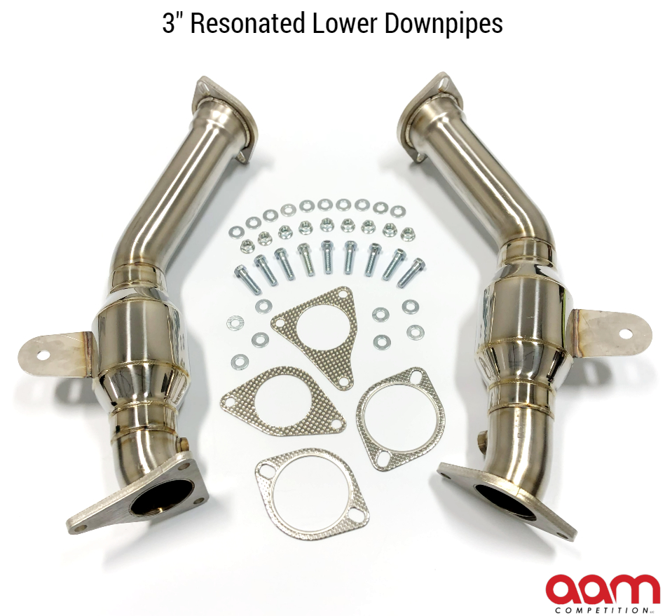 AAM Competition Q50/Q60 3.0t 2.5" or 3" Resonated Lower Downpipes