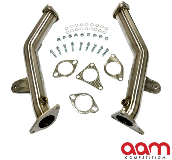 AAM Competition Q50/Q60 3.0t 2.5" to 3" Non-Resonated Lower Downpipes